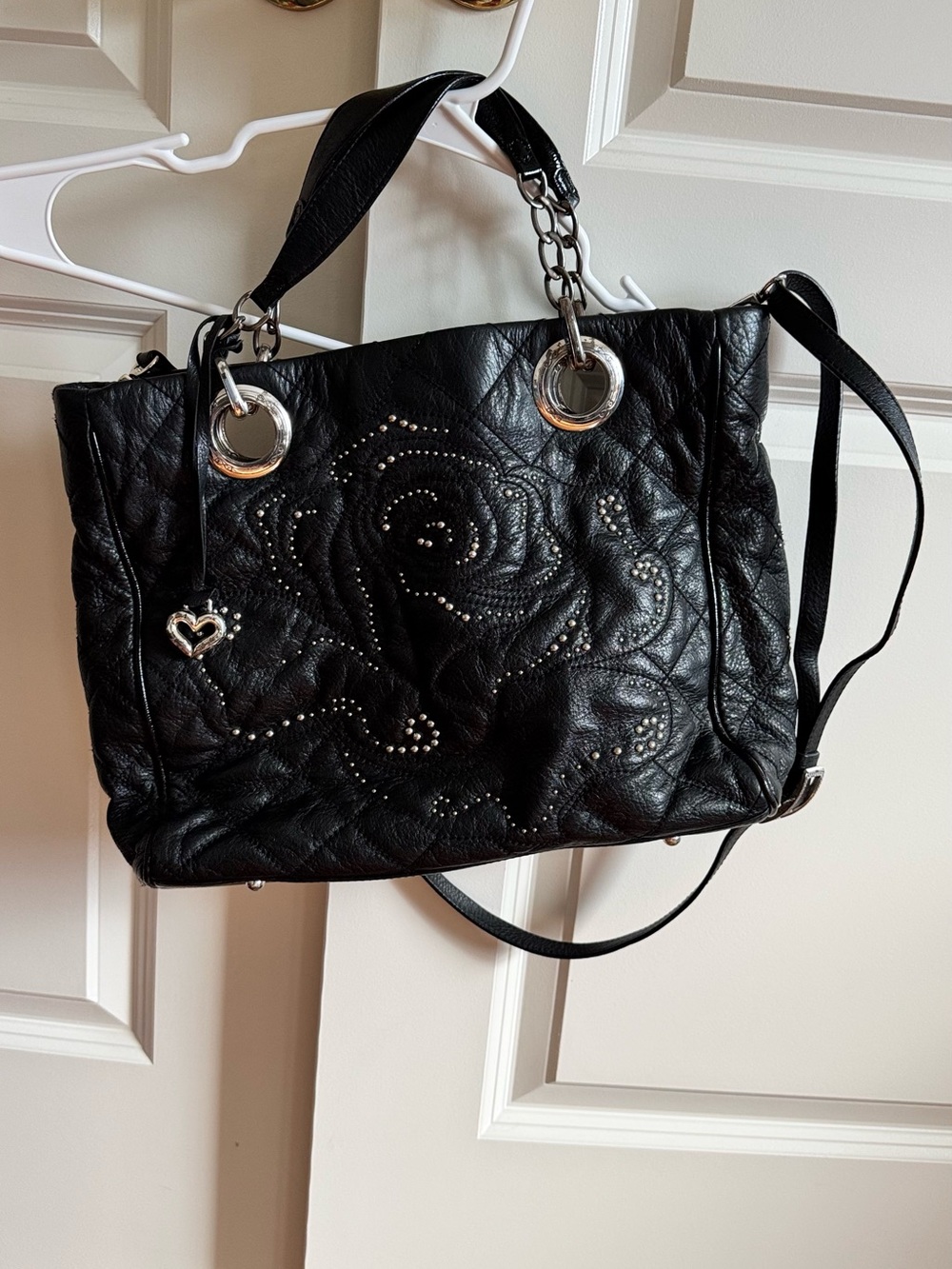 Brighton Linaria Logan Quilted Studded Rose Handbag